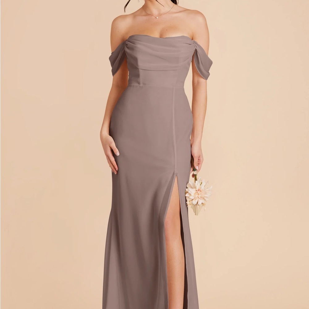 Birdie Grey Mira Elegant Strapless Gray Evening Gown - Picture 3 of 6